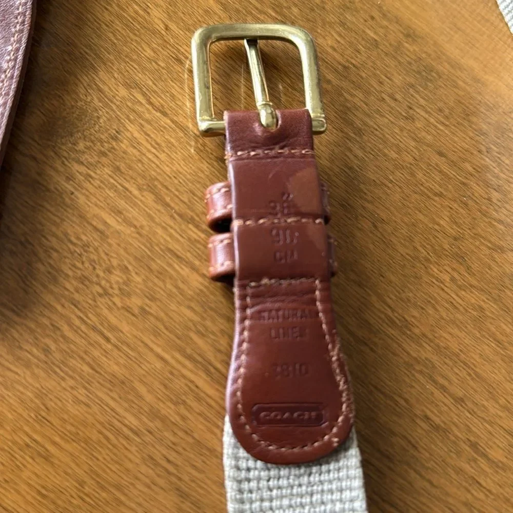 Coach leather/canvas belt